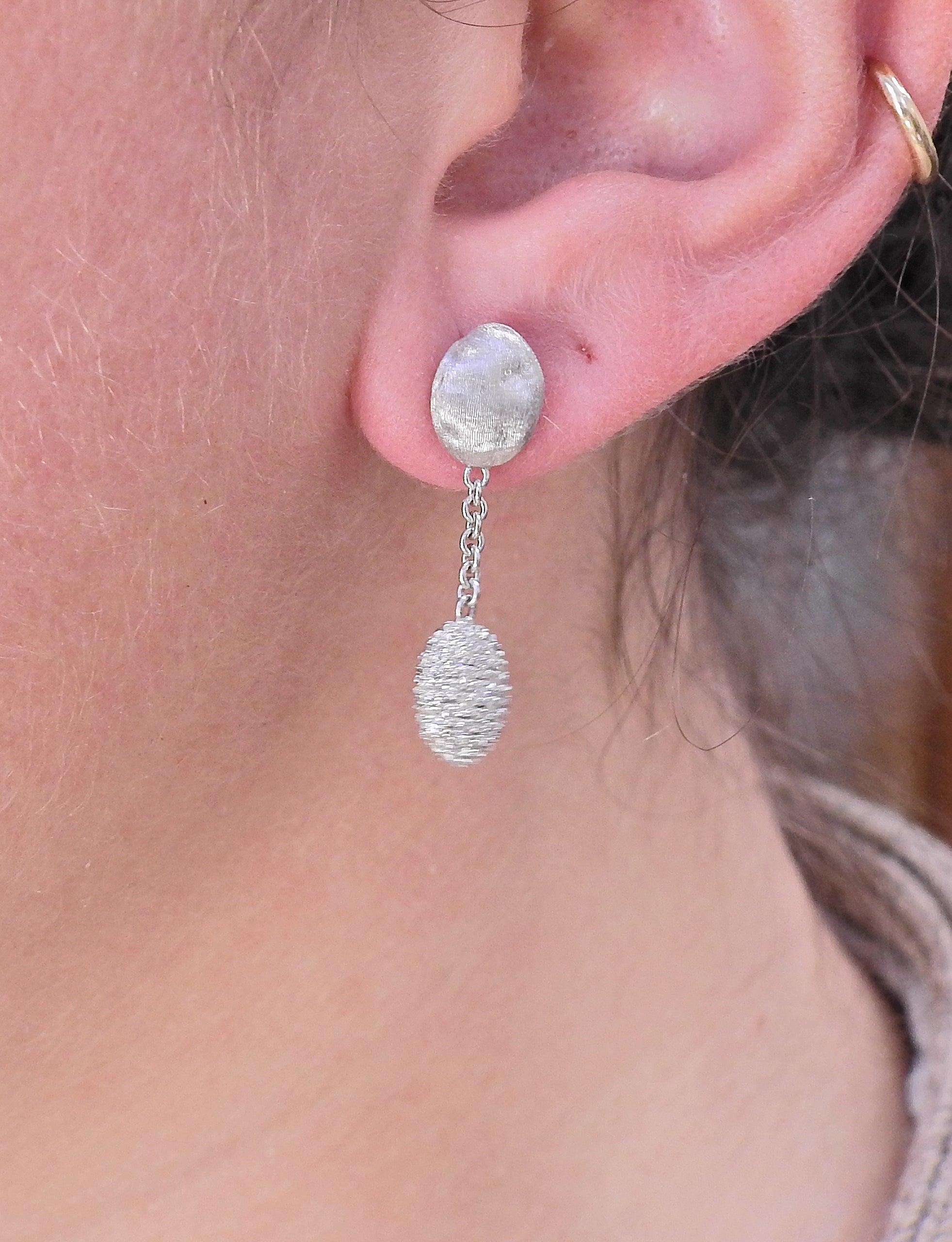 Marco Bicego Siviglia Gold Diamond Drop Earrings