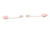 Mimi Milano Rose Quartzite Gold Heart Drop Earrings