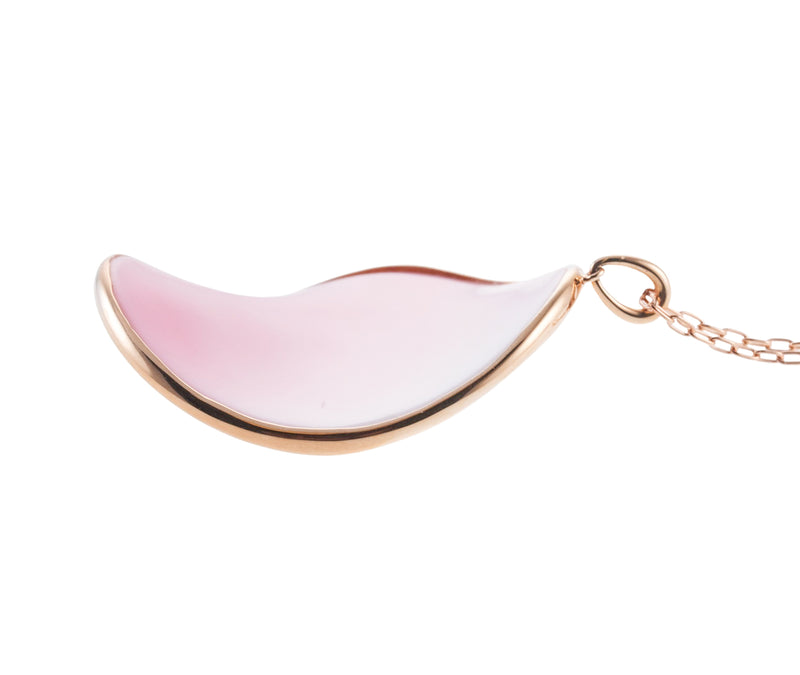 Mimi Milano Pink Mother of Pearl Gold Aurora Pendant Necklace