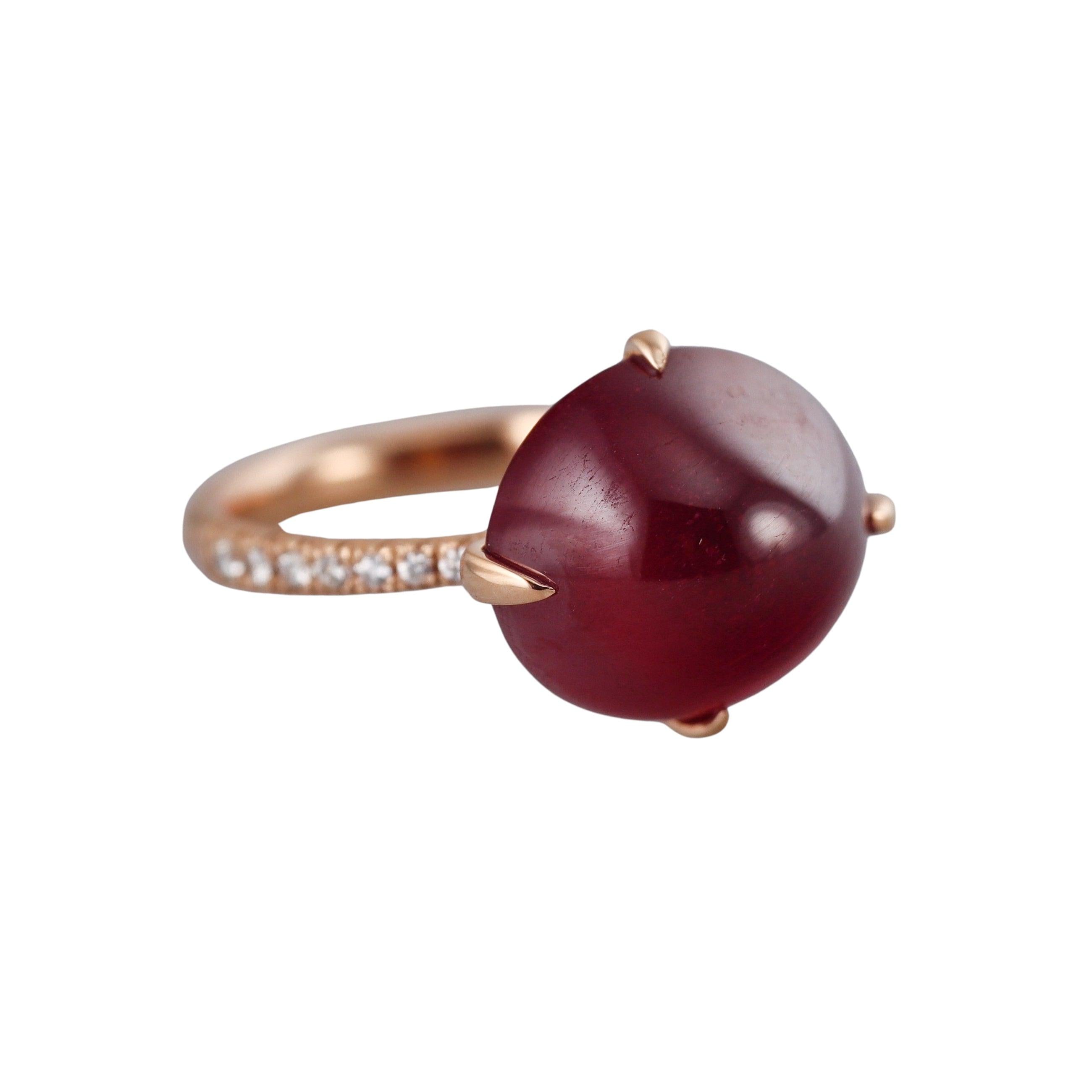 Mimi Milano Astrea Diamond Rubellite Gold Ring