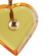Baccarat Gold Heart Yellow Crystal Pendant Necklace