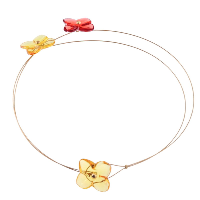 Baccarat Gold Hortensia Flower Crystal Necklace