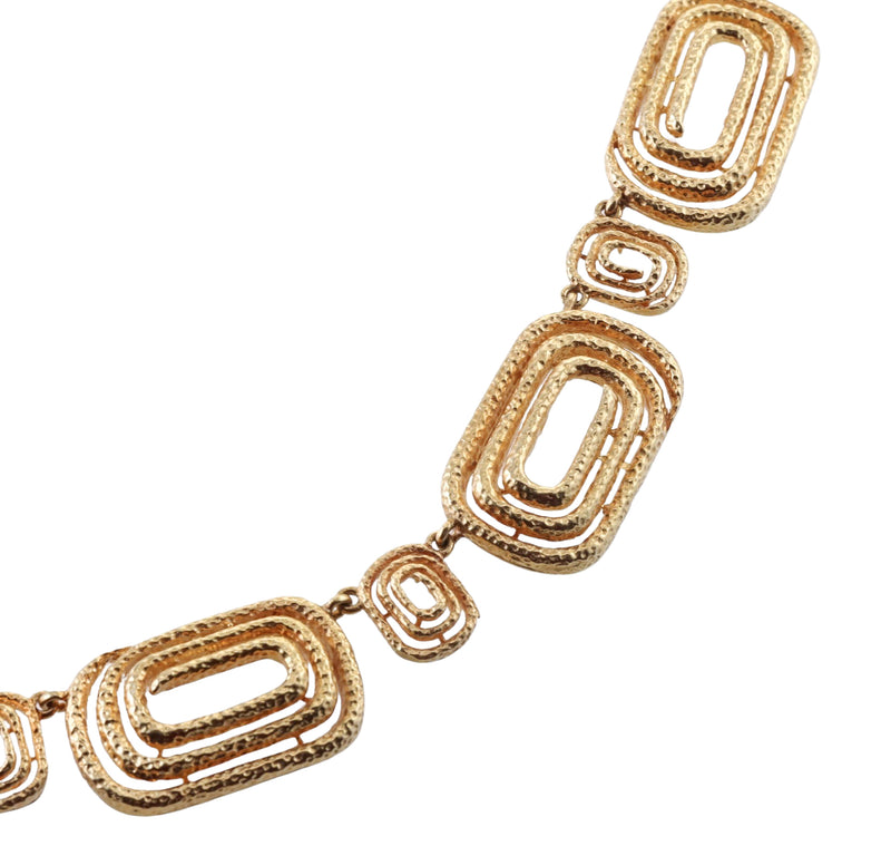 1970s Geometric Link Gold Necklace