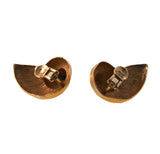 Lalaounis Greece Gold Shell Motif Earrings