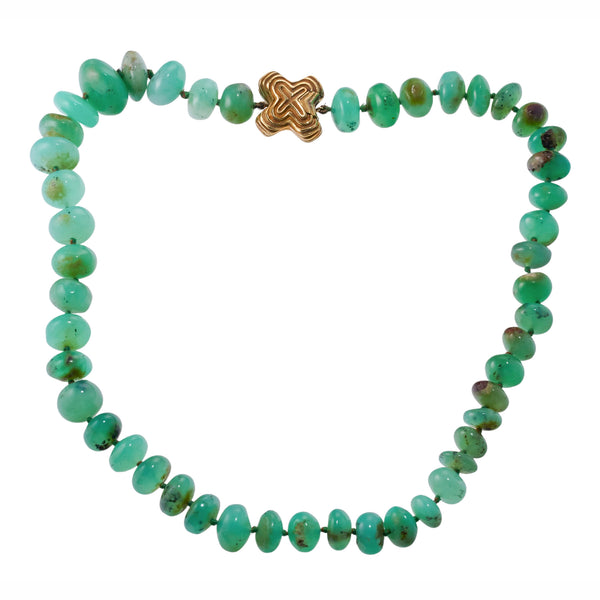 Christopher Walling Aventurine Bead Gold Necklace