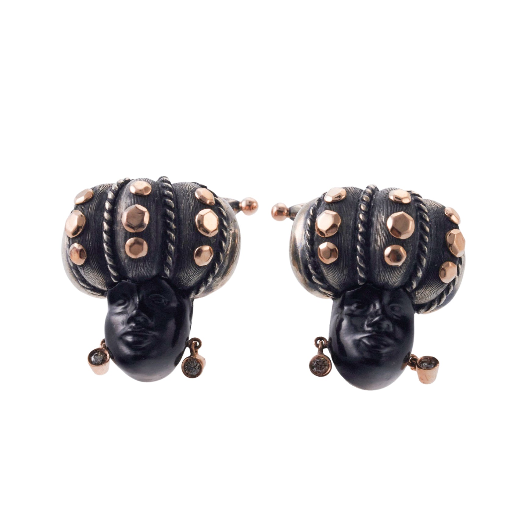 Nardi Blackamoor Gold Silver Cufflinks
