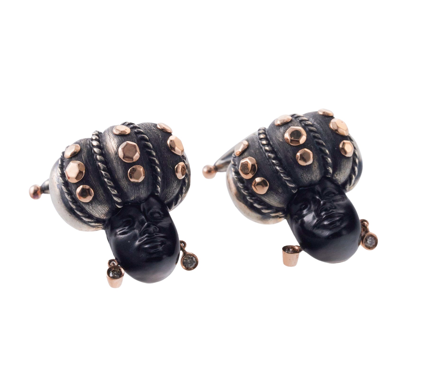 Nardi Blackamoor Gold Silver Cufflinks