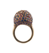 Ruby Diamond Sapphire Gold Bombe Ring