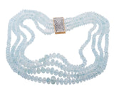 Mario Buccellati Gold Diamond Aquamarine Bead Necklace