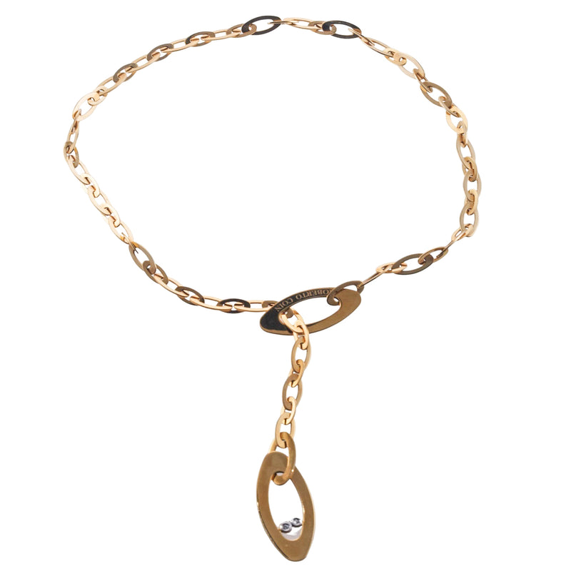 Roberto Coin Chic & Shine Diamond Gold Link Lariat Necklace