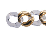 Seaman Schepps Crystal Gold Large Link Bracelet