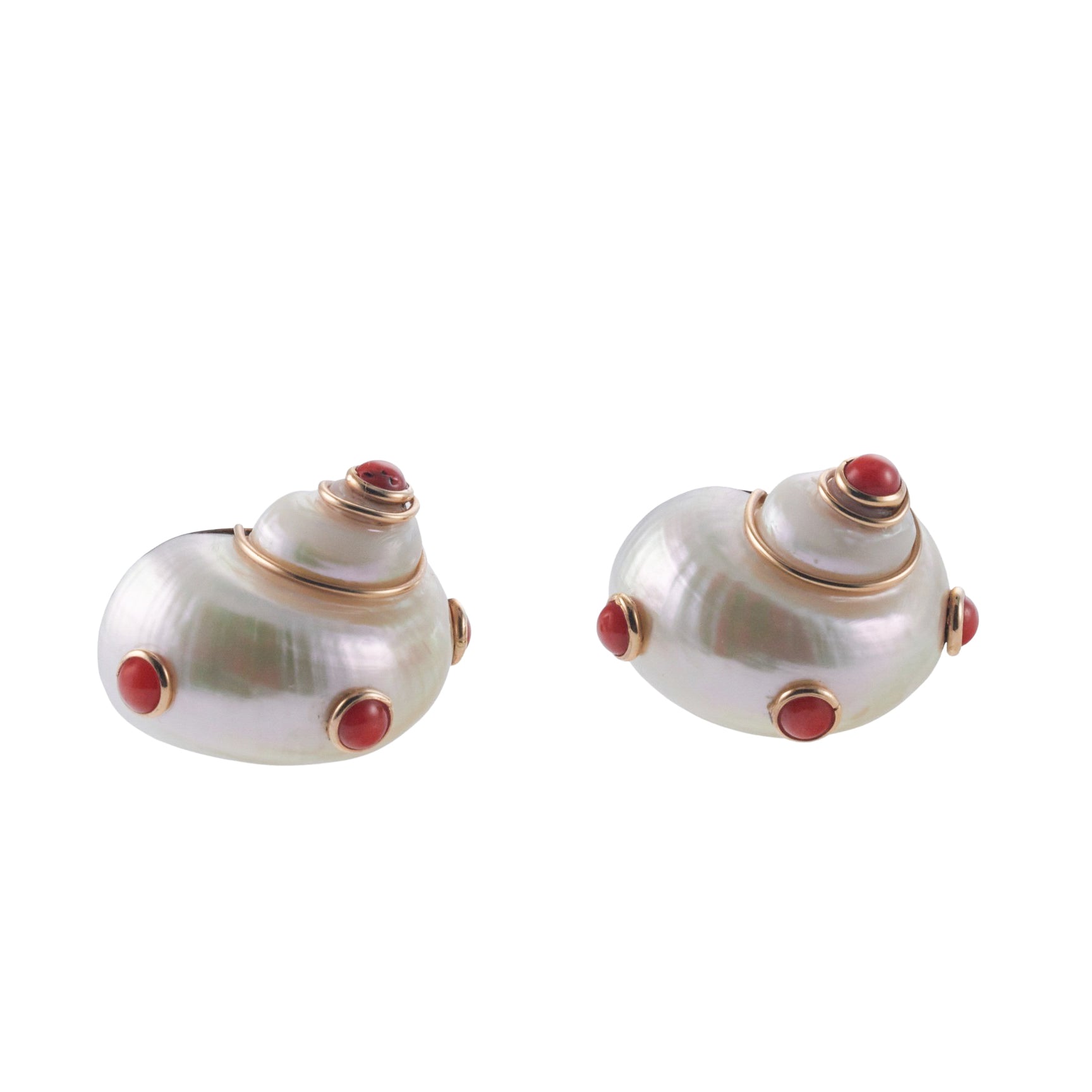 Maz Shell Coral Gold Earrings