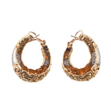 1980s Diamond Gold Hoop Earrings