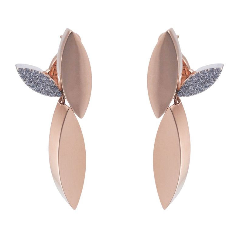 Roberto Coin Rose Gold Diamond Petals Earrings