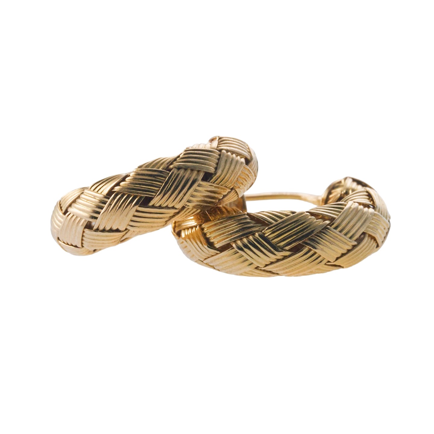 Roberto Coin Woven Gold Hoop Earrings – Oak Gem