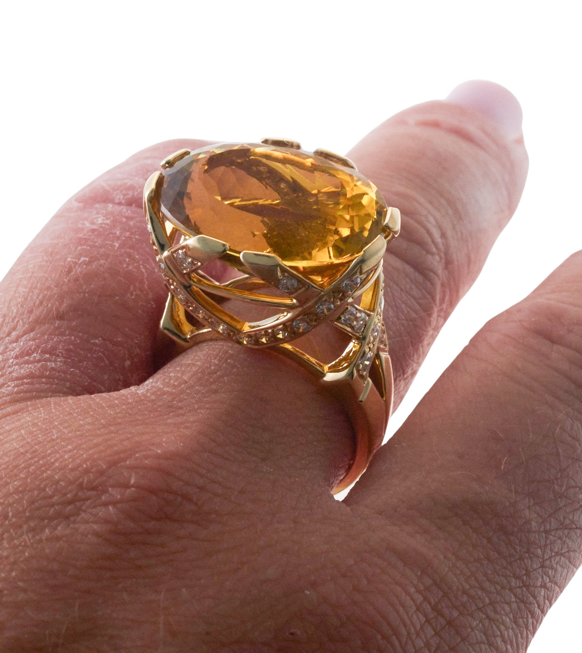 Tiffany & Co Paloma Picasso Citrine Diamond Gold Ring
