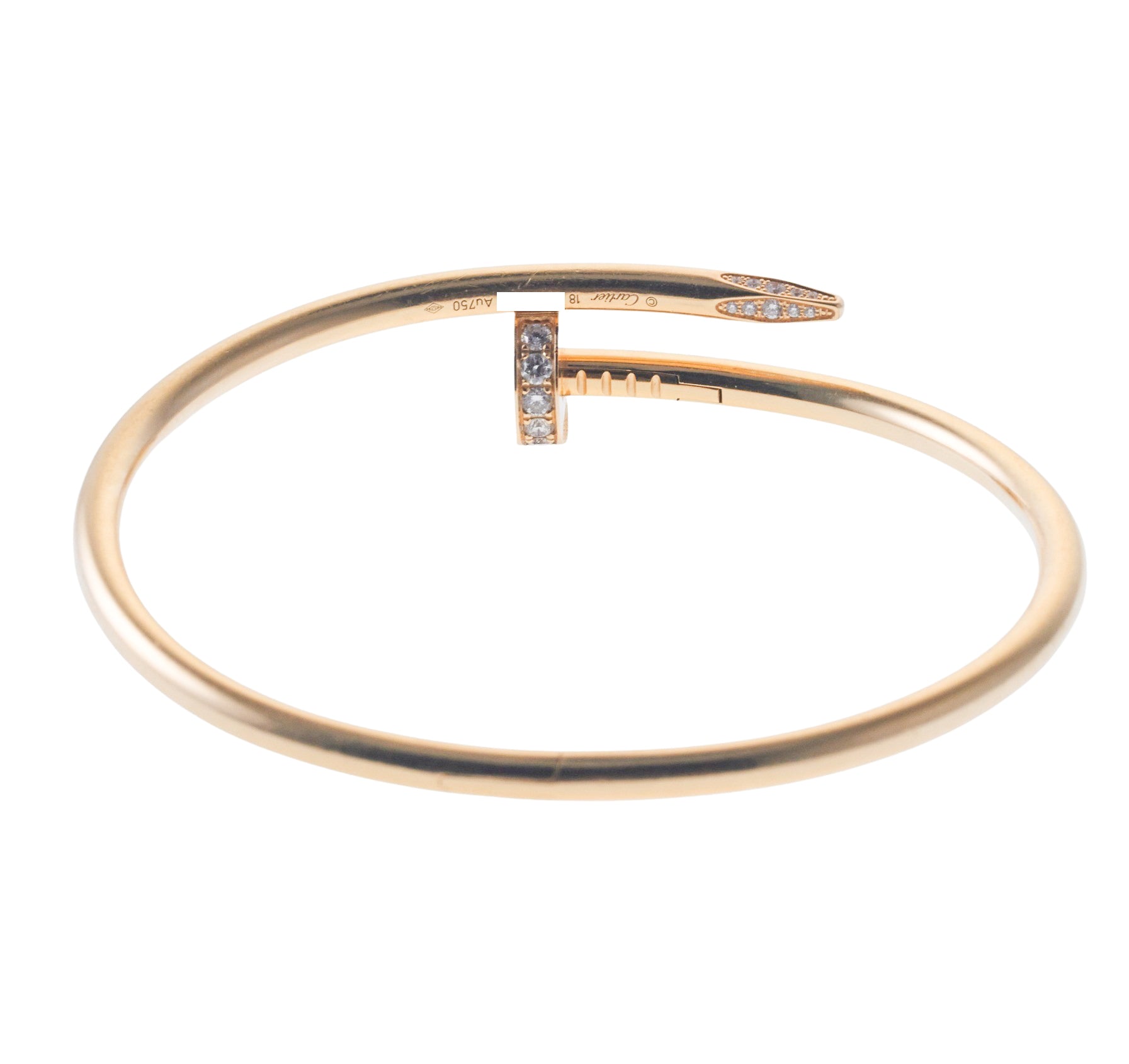 Cartier Juste Un Clou Yellow Gold Diamond Nail Bracelet Size 18