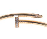 Cartier Juste Un Clou Yellow Gold Diamond Nail Bracelet Size 18