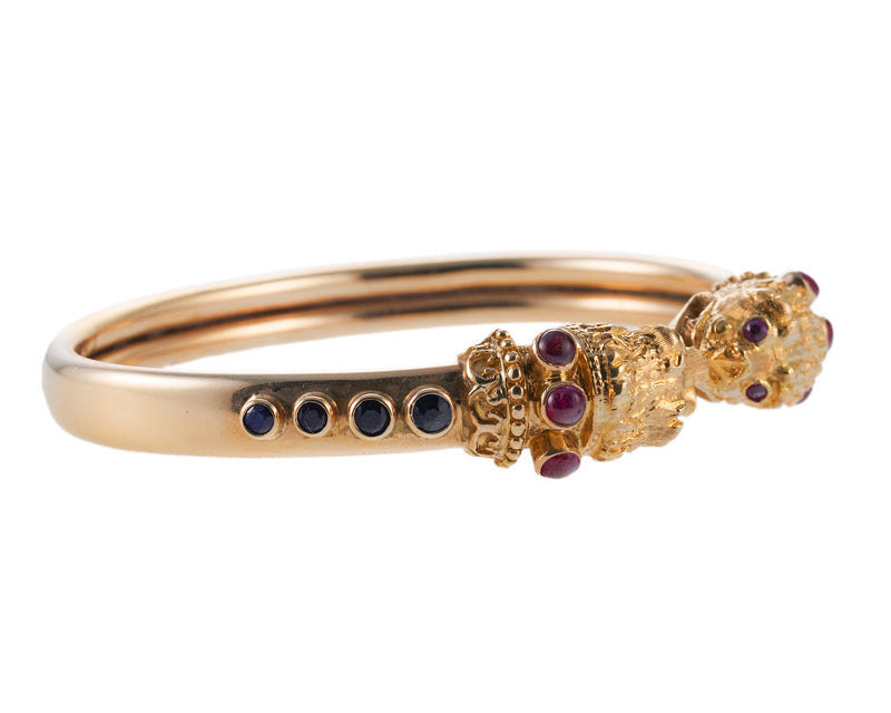 Lalaounis Greece Chimera Ruby Sapphire Gold Bracelet