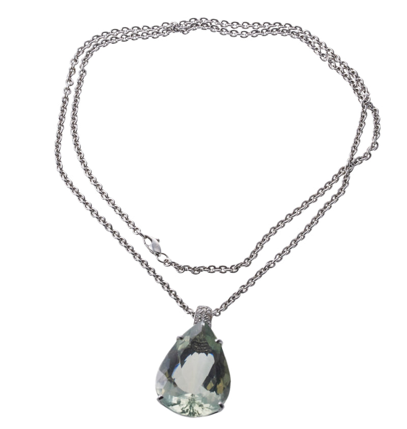 H. Stern 50ct Prasiolite Diamond Gold Pendant Necklace