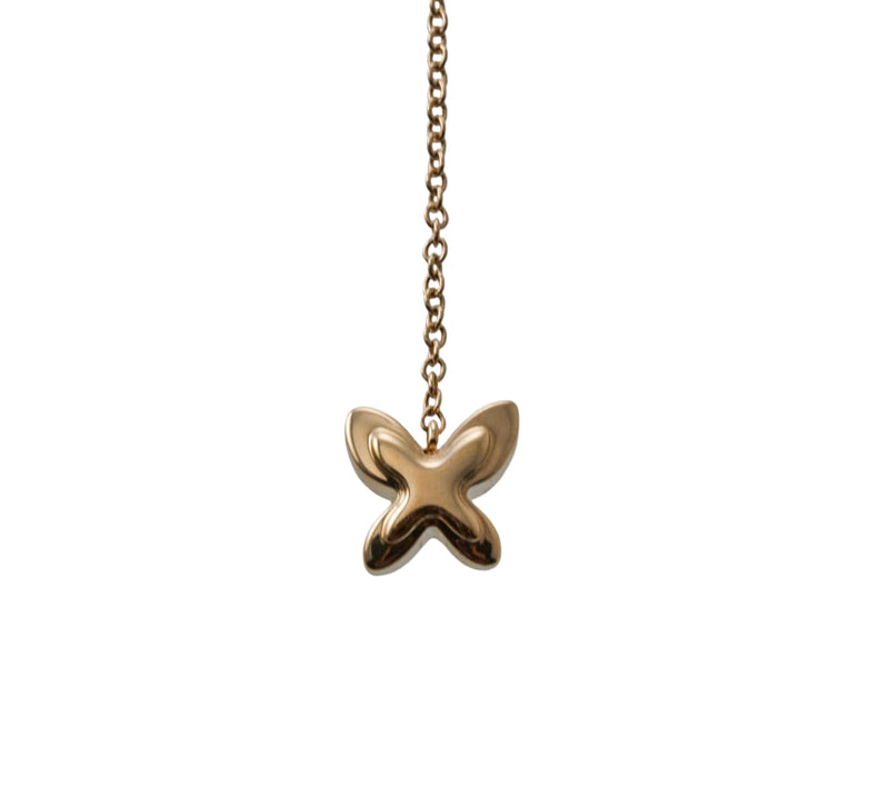 Mimi Milano Freevola Diamond Gold Butterfly Lariat Pendant Necklace