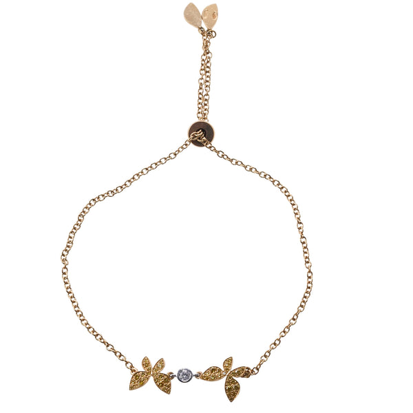 Mimi Milano Farfalla Yellow Diamond Gold Butterfly Bracelet