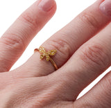 Mimi Milano Farfalla Yellow Diamond Gold Butterfly Ring