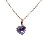 Mimi Milano Juliet Amethyst Diamond Heart Pendant Gold Necklace