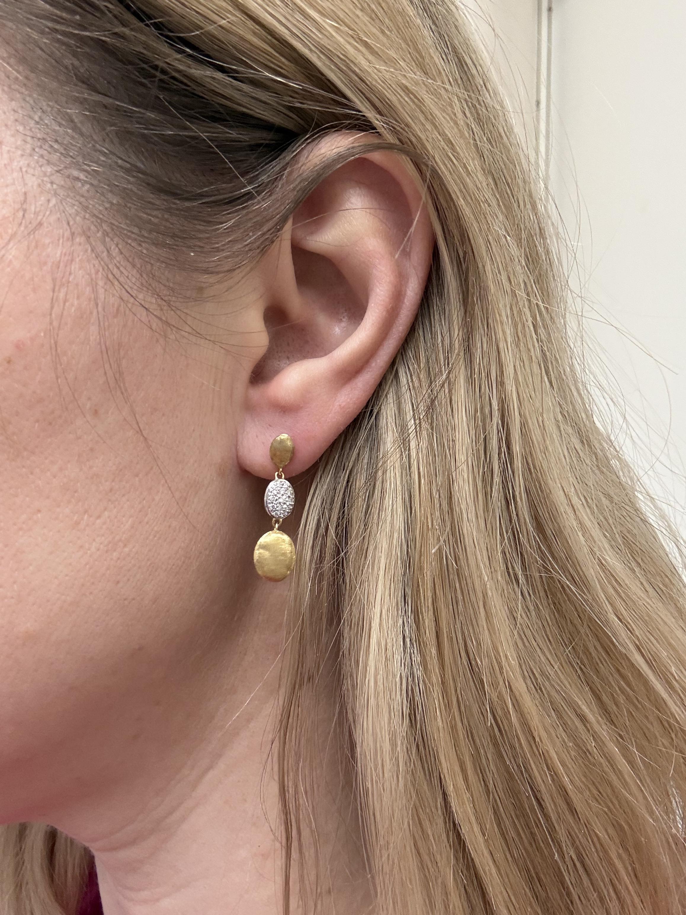 Marco Bicego Siviglia Diamond Gold Long Drop Earrings