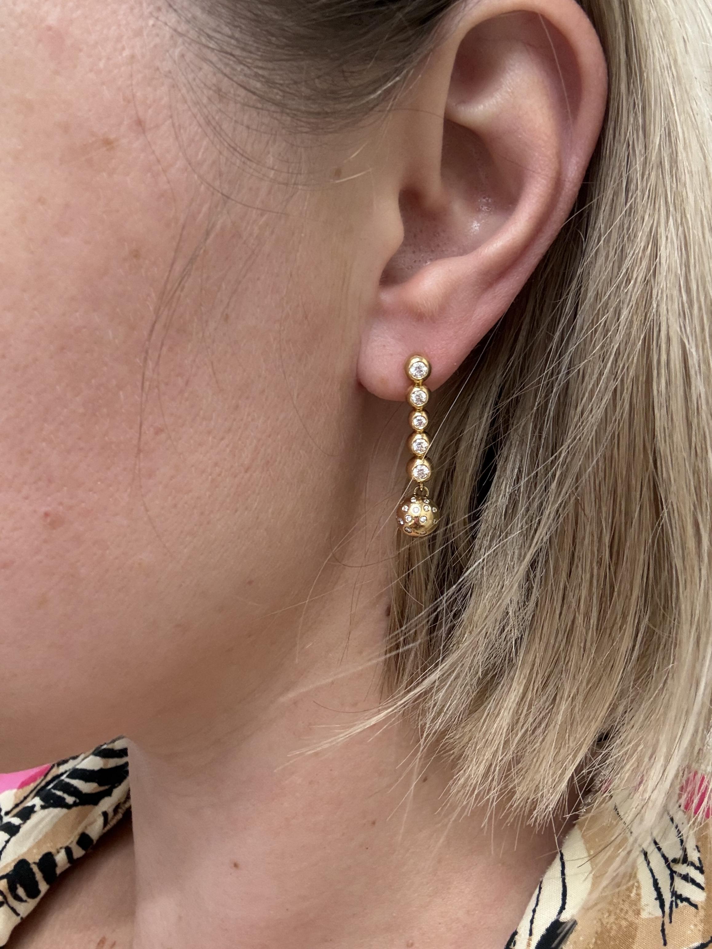 Bottega Veneta Sphere Diamond Gold Earrings