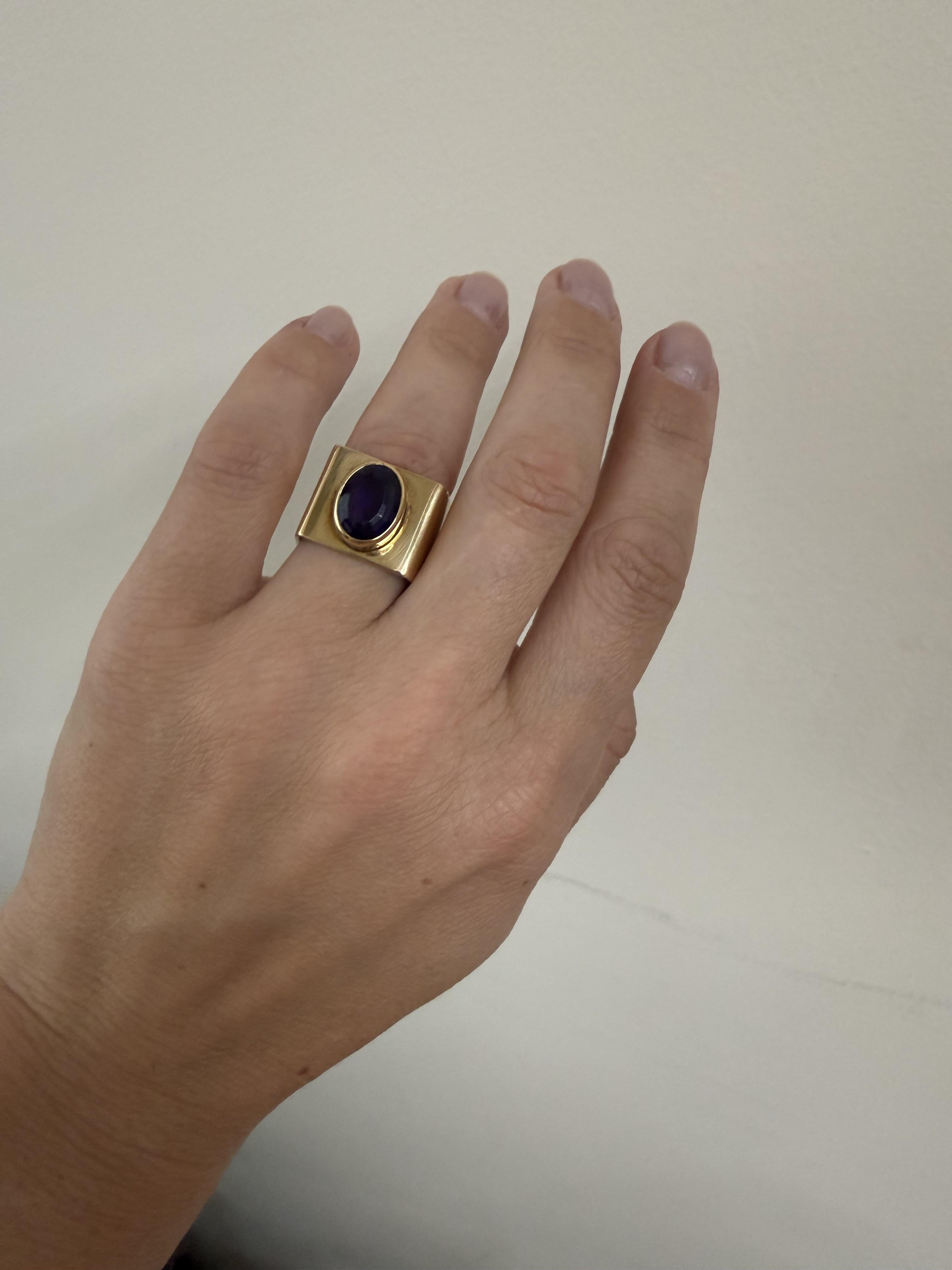 Cartier Dinh Van 1970s Amethyst Gold Geometric Ring