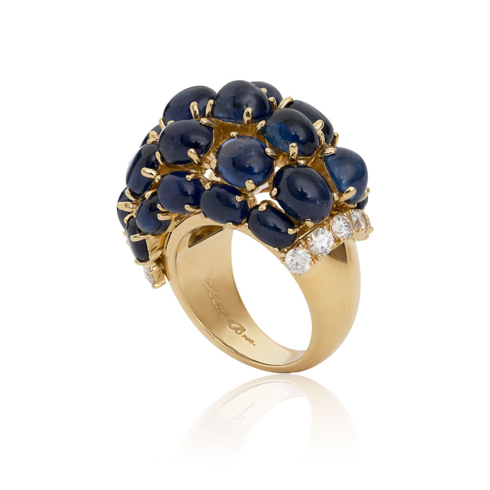 Aletto Brothers Gold Diamond Sapphire Mediterranean Ring