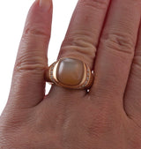 Bucherer Gold Peach Moonstone Diamond Ring
