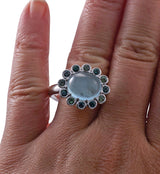 Bucherer White Gold Aquamarine Sapphire Ring
