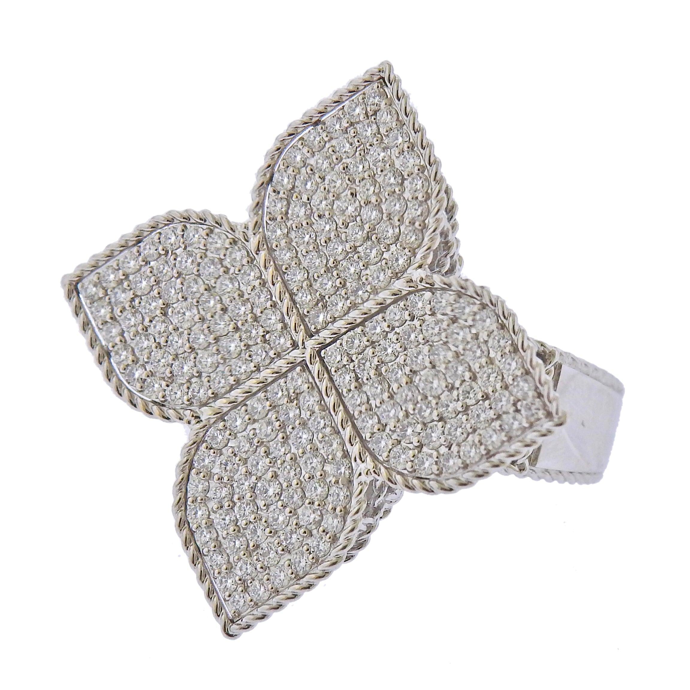 Roberto Coin Princess Flower 1.90ctw Diamond Gold Ring