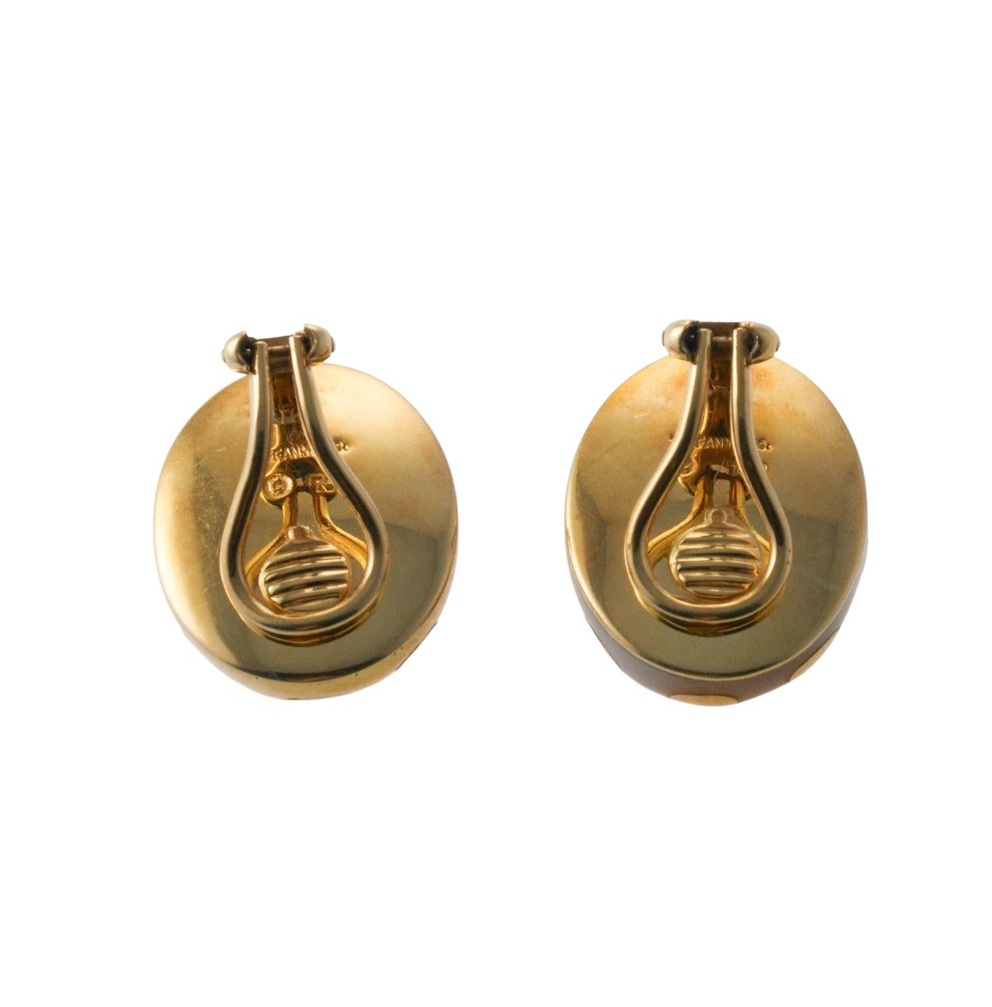 Tiffany & Co Mother of Pearl Inlay Gold Positive Negative Earrings