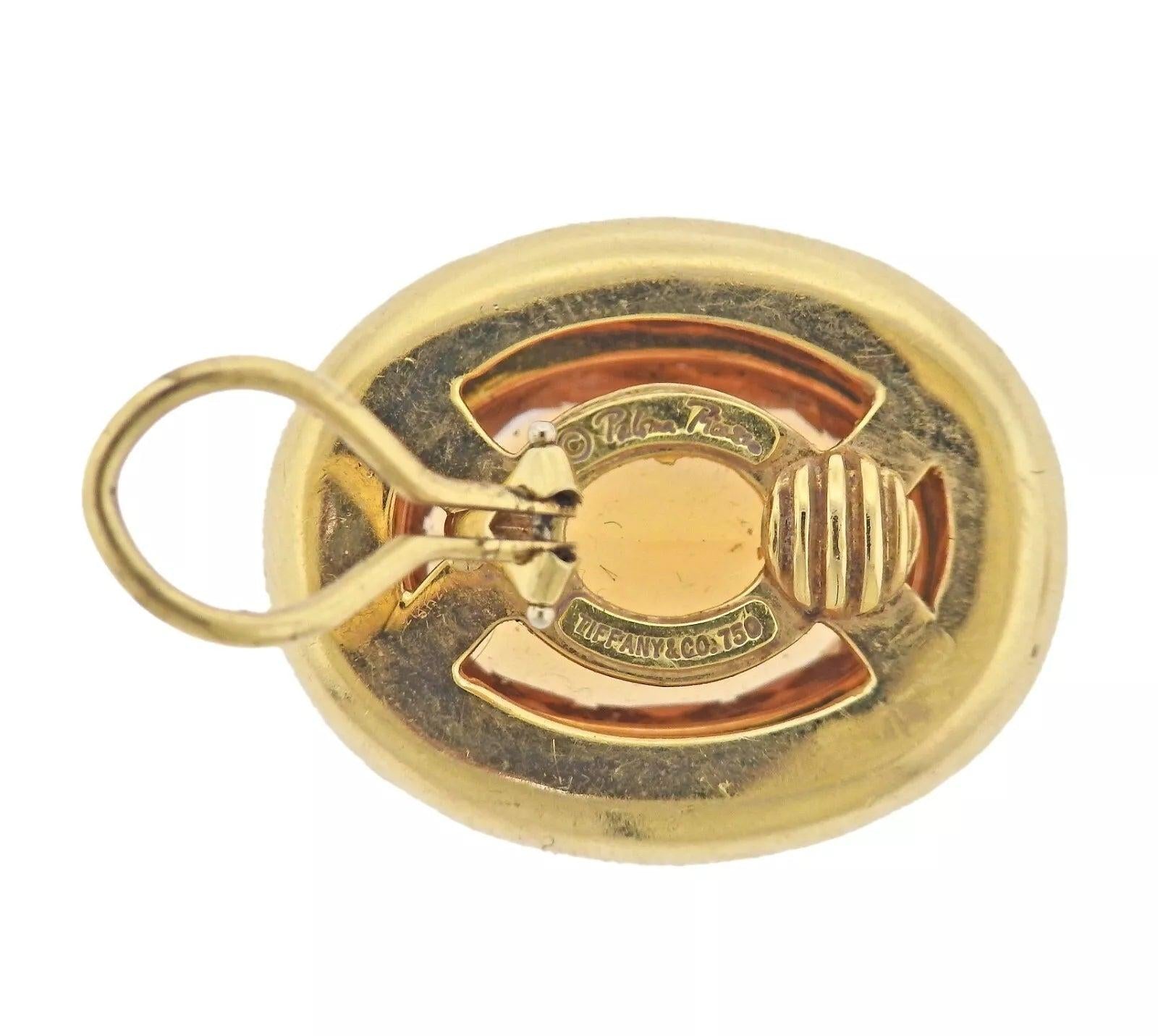 Tiffany & Co. Paloma Picasso Large Citrine 18K Gold Earrings