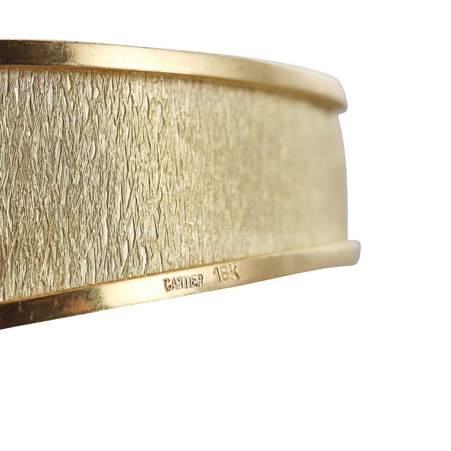 Vintage Cartier Gold Textured Cuff Bracelet
