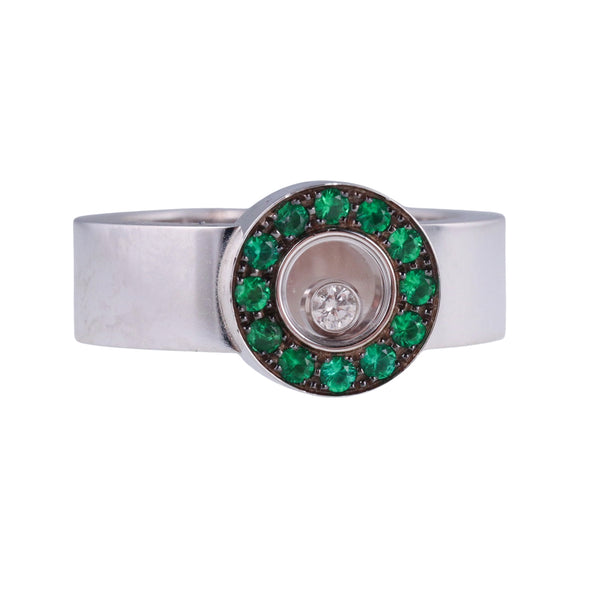 Chopard Happy Diamonds Emerald Gold Ring