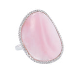 Mimi Milano Aurora Pink Mother of Pearl Diamond Gold Ring