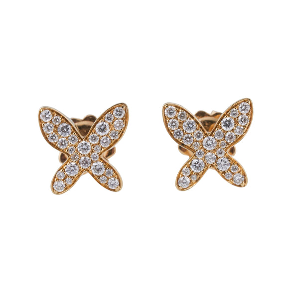 Mimi Milano Freevola Diamond Gold Butterfly Earrings