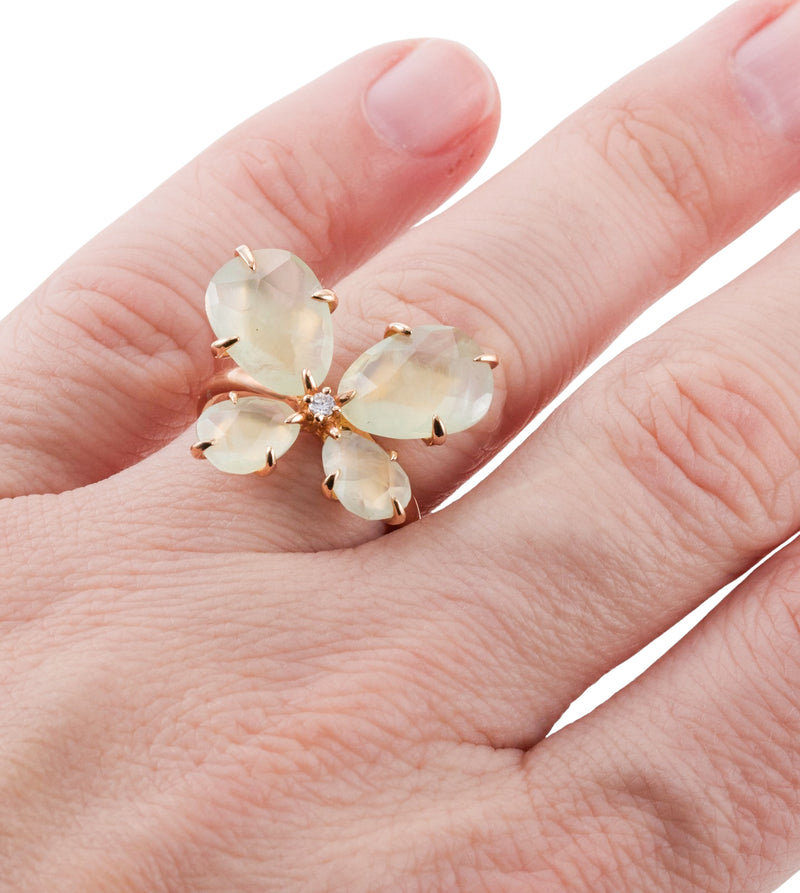 Mimi Milano Mila Prehnite Diamond Butterfly Ring