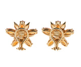 Seaman Schepps Citrine Diamond Gold Flower Earrings