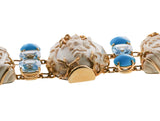 Seaman Schepps Blue Topaz Turquoise Gold Snuff Bottle Bracelet