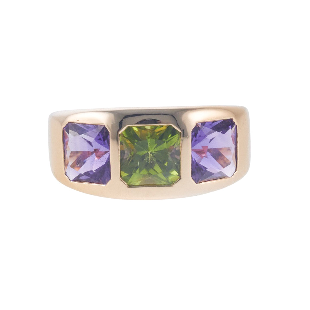 Van Cleef & Arpels Amethyst Peridot Gold Ring