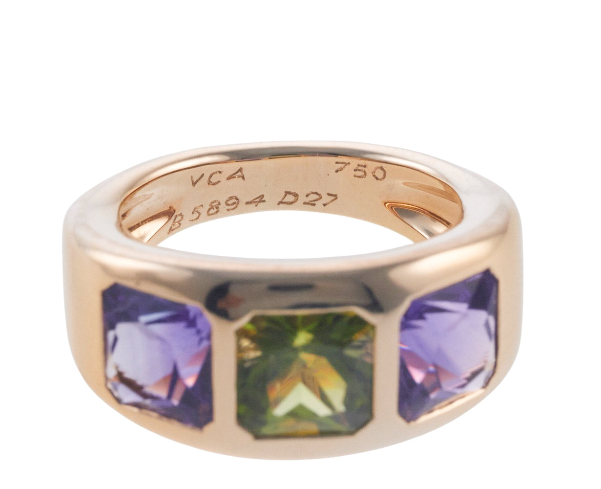 Van Cleef & Arpels Amethyst Peridot Gold Ring