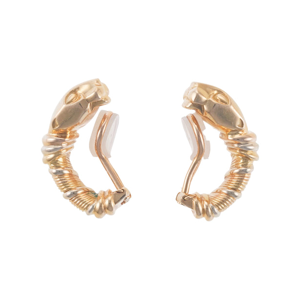 Cartier Panthere Cougar Gold Half Hoop Earrings