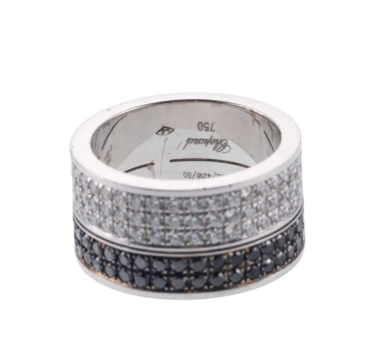 Chopard Black & White Diamond Gold Band Ring