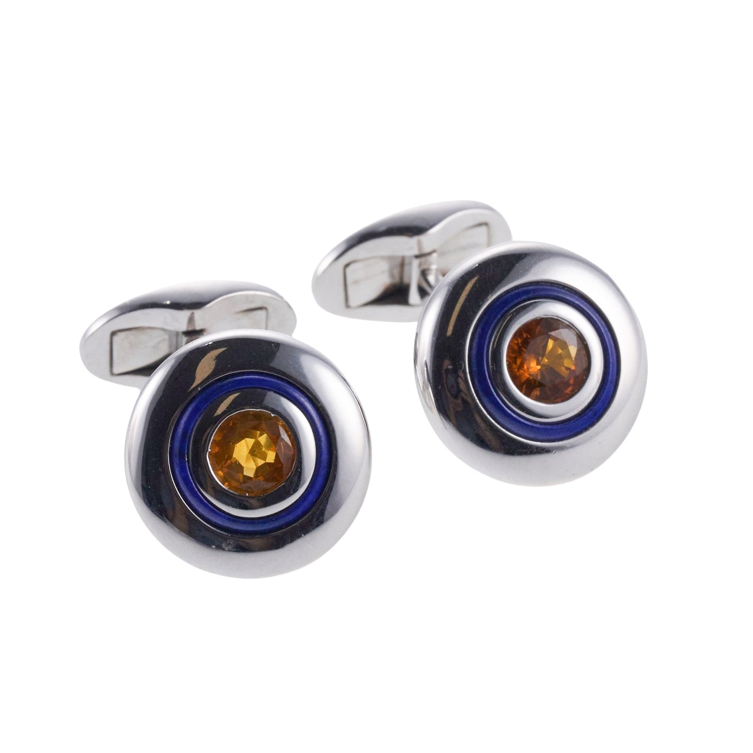 Mouawad Yellow Sapphire Lapis Gold Cufflinks