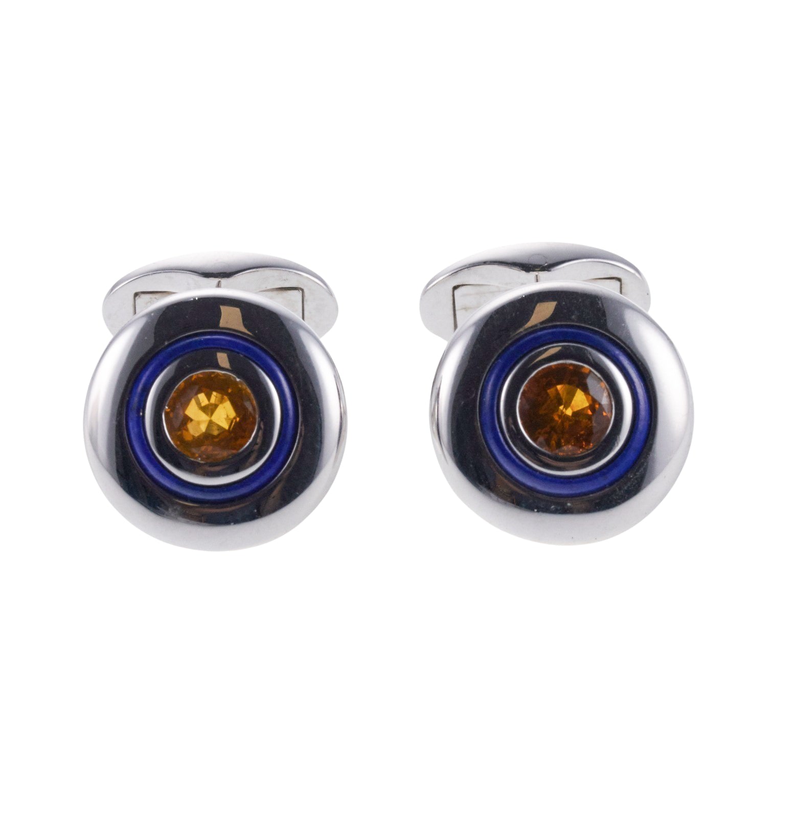 Mouawad Yellow Sapphire Lapis Gold Cufflinks